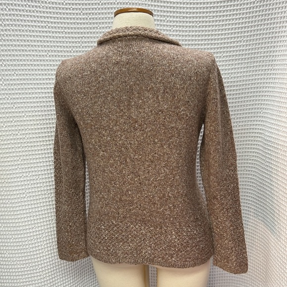 Christopher & Banks Ladies Cotton/acrylic/poly 1/4 Zip sweater. Tan Tweed. EUC - Picture 5 of 8
